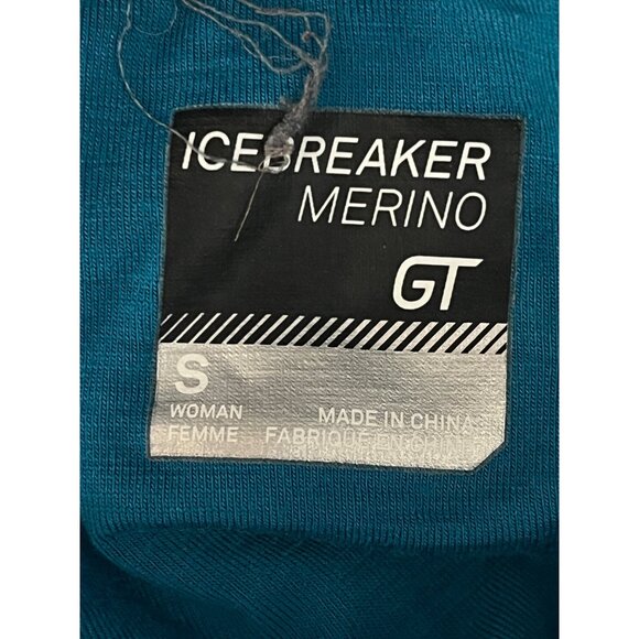 Icebreaker GT Women's XS Long Sleeve 1/4 Zip Teal Wool Blend Top - Picture 5 of 5